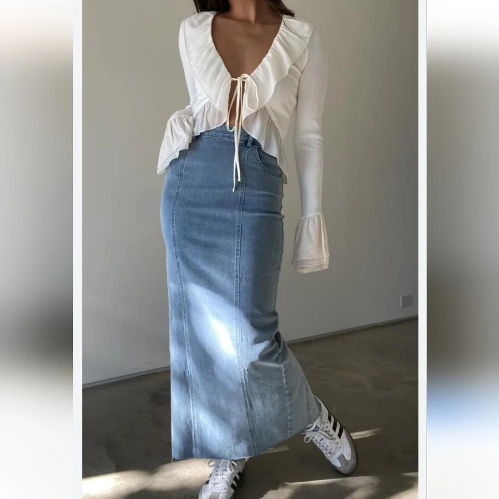 Zara denim midi skirt blue Size XS S M XL
